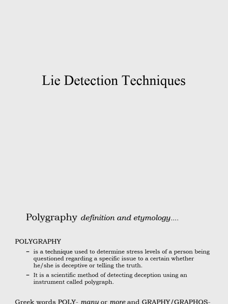 Understanding Polygraphy Techniques | PDF | Central Nervous System ...