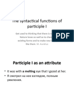 The Syntactical Functions of Participle I