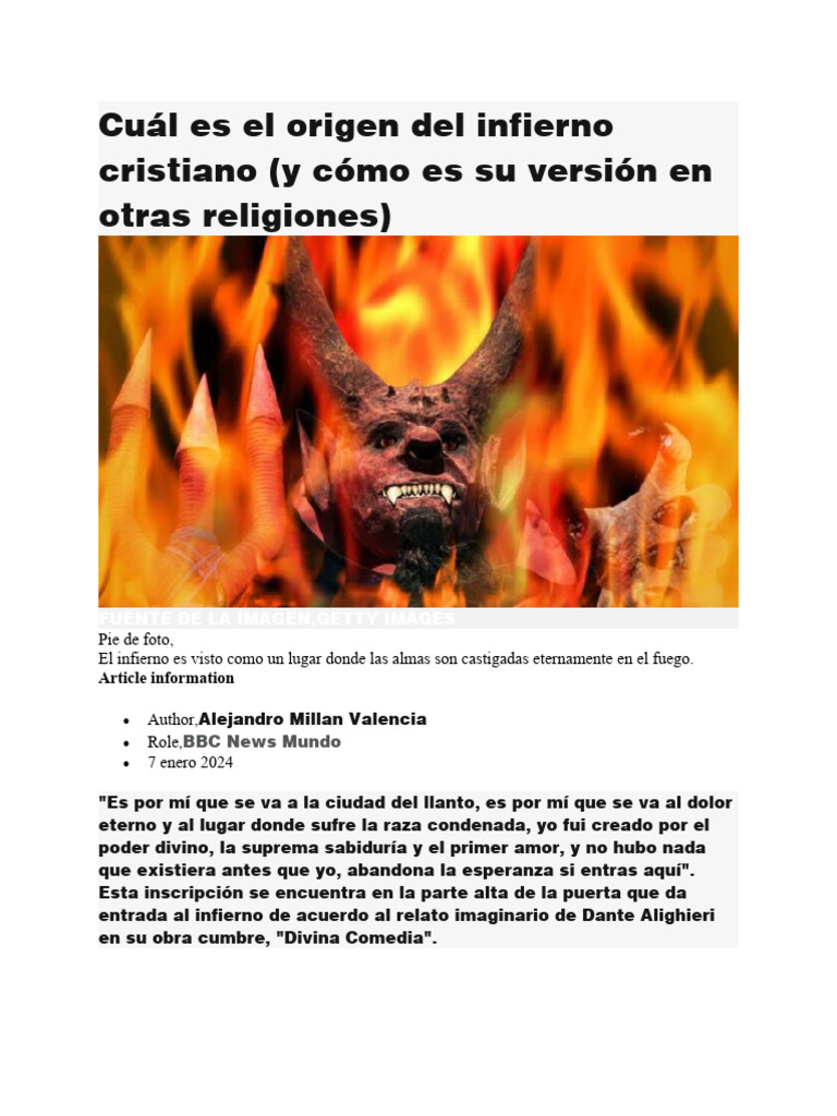 Cuál Es El Origen Del Infierno Cristiano | PDF | Infierno | Creencia  religiosa y doctrina, image size:768x1024