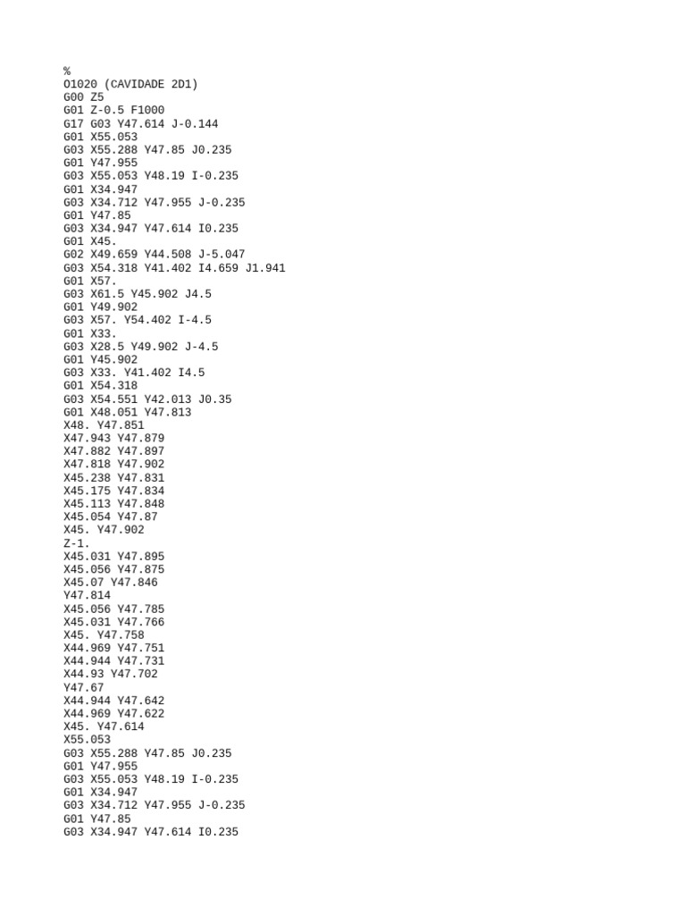 Simulador cnc programa em fanuc para cavidade pdf