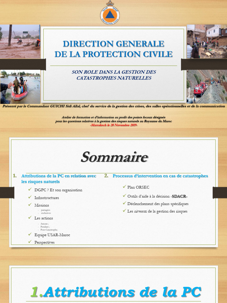 Rôle de la DGPC dans les catastrophes marocaines | PDF | Sun Tzu ...