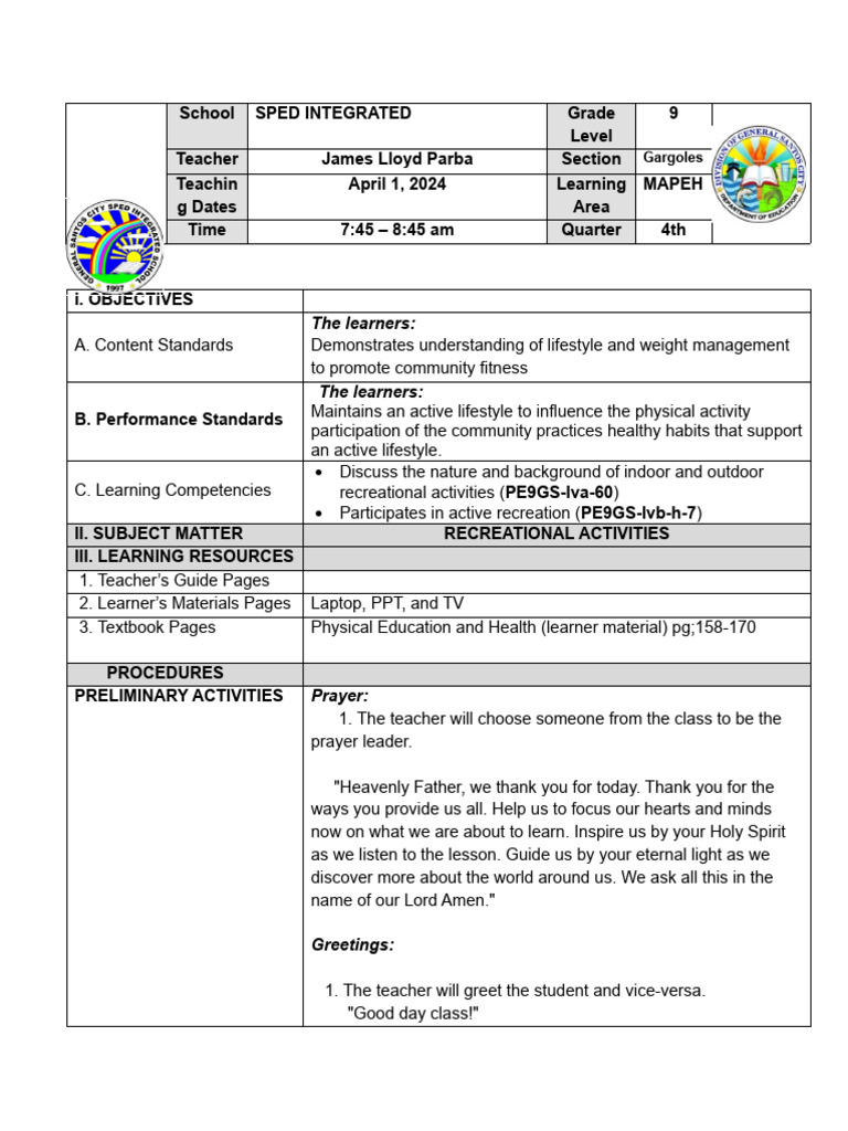 LP-HEALTH | PDF | First Aid | Teachers