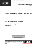 SANS 3001-AG5 2015 Sand Equivalent of Fine Aggregate