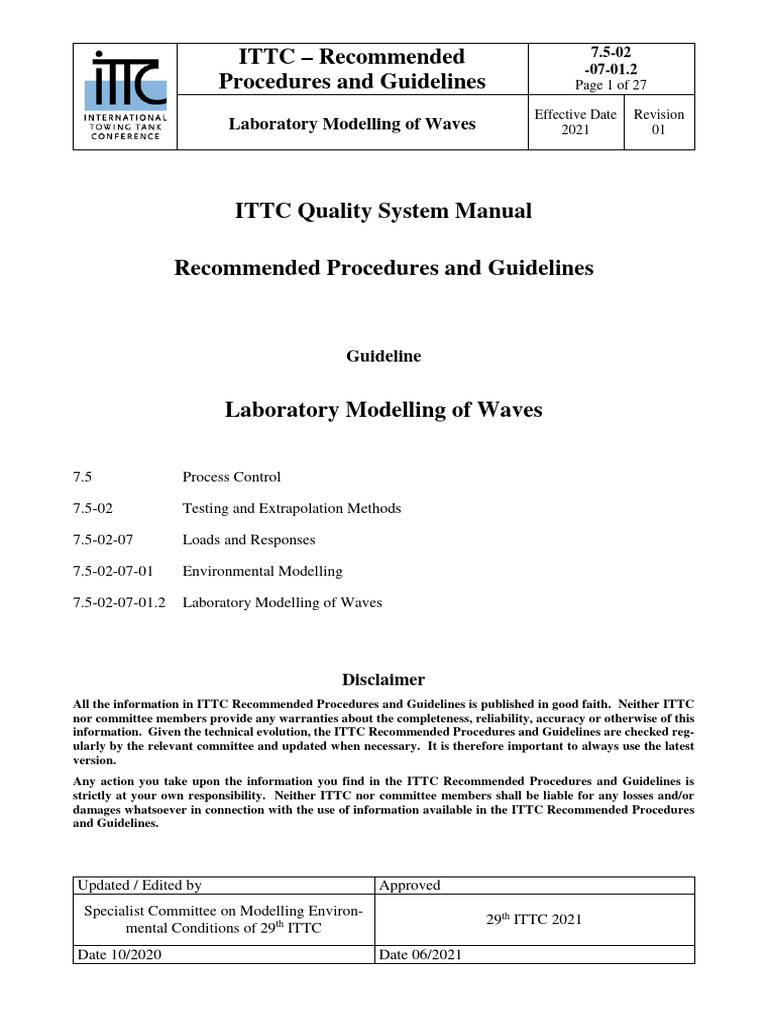 Nonlinear Wave Modelling Guidelines | PDF | Waves | Spectral Density