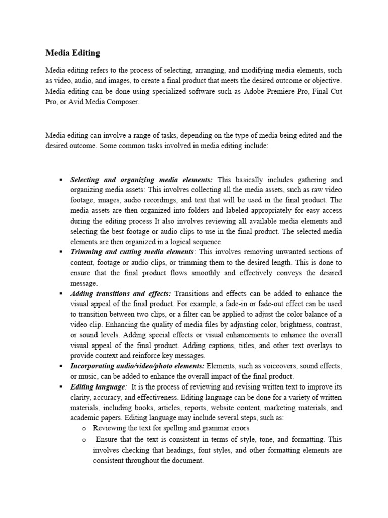 Editing Tutorial | PDF