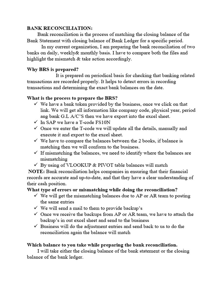Bank recocilation pdf