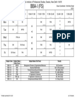 BBA Time Table