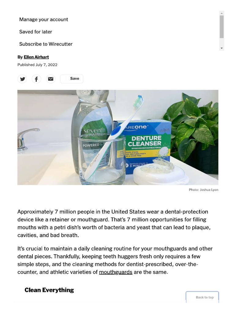 How To Clean A Retainer | PDF