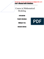Solutions Manual For A First Course in Mathematical Modeling, 5e Frank Giordano, William Fox, Steven Horton