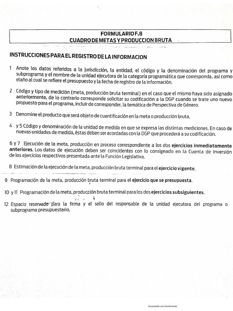 Instructivos Formularios F8 Y F7 | PDF