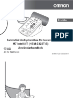 M7 Intelli IT (HEM-7322T-E) Användarhandbok: Automatisk Blodtrycksmätare För Överarmen