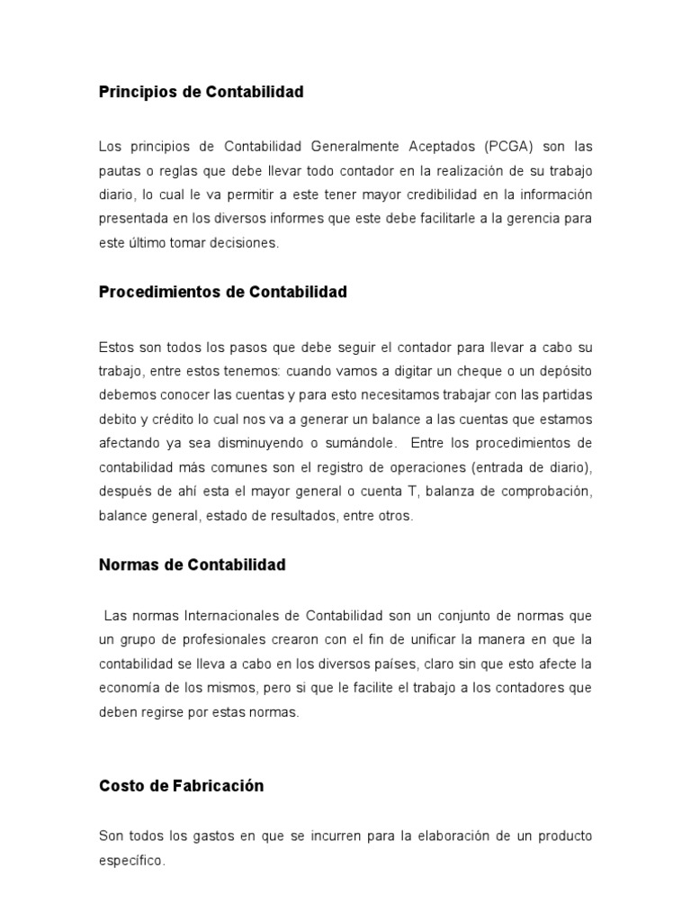Principios y Normas de Contabilidad | PDF | normas internacionales de ...