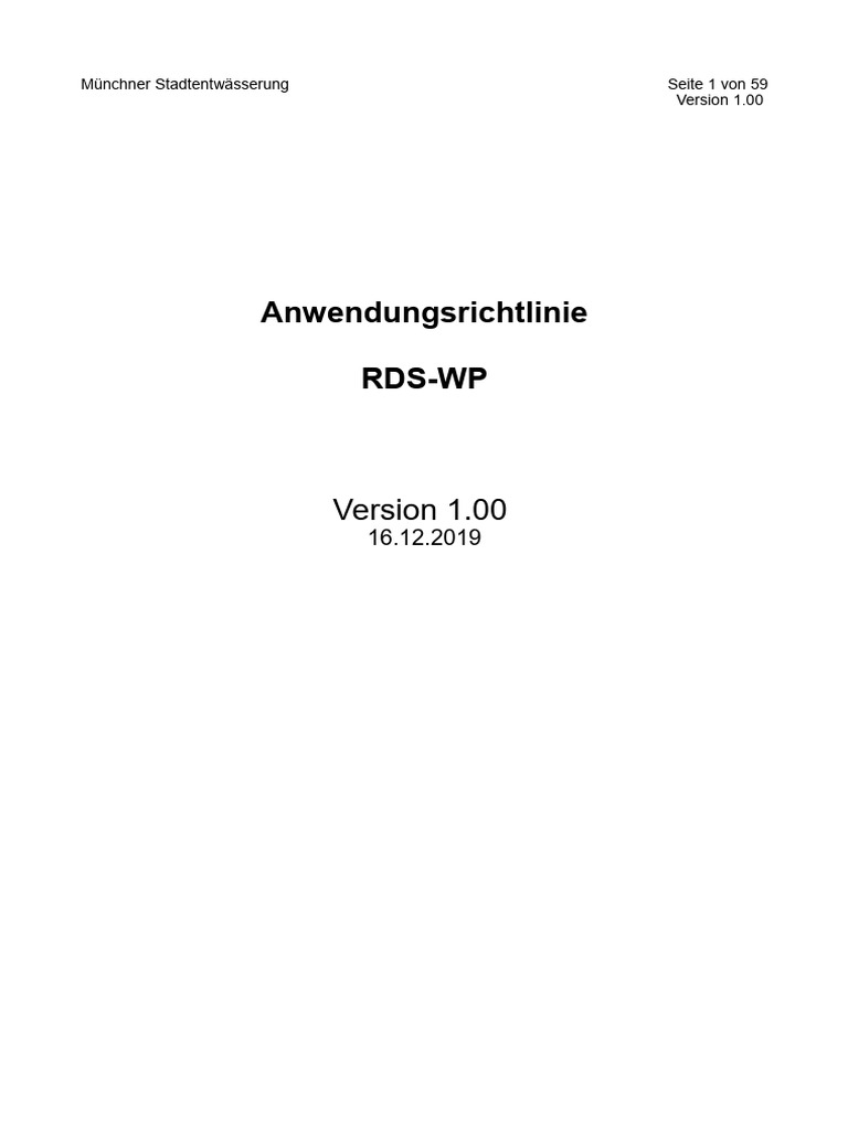 RDS WP Anwendungsrichtlinie V10 16122019 | PDF