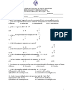 Primera Práctica Matematica Básica (Mat - 014) Septiembre 2022