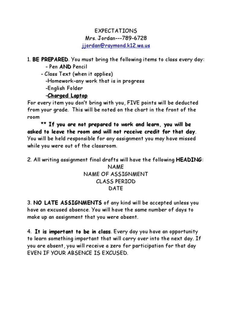 Classroom Expectations and Guidelines | PDF | Career & Growth
