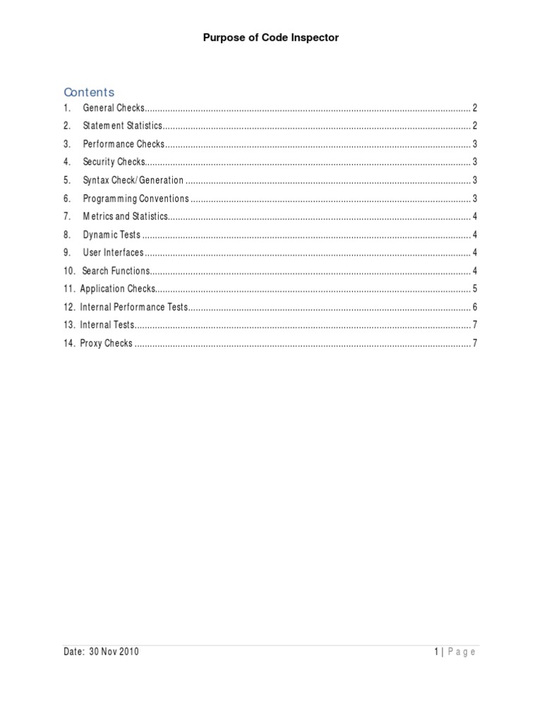 Code Inspector Purpose and Checks Guide | PDF | Database Index ...