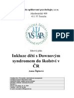 Šipková Anna, Základy Výzkumných Metod, Integrace Dětí S Downovým Syndromem Do Školství V ČR, Doc. PhDr. Mojmír Tyrlík, CSc.