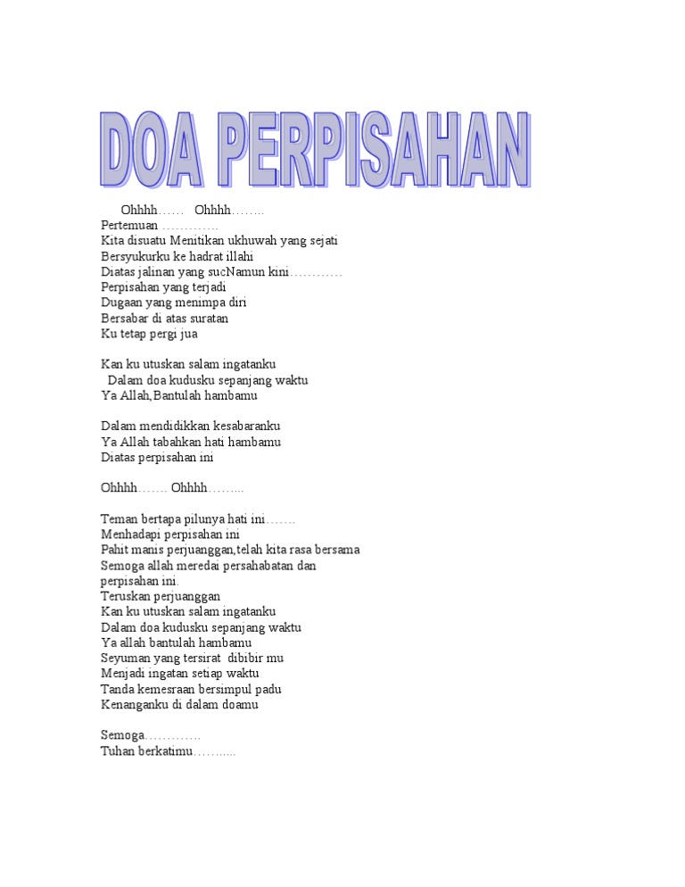 Lirik Lagu Perpisahan