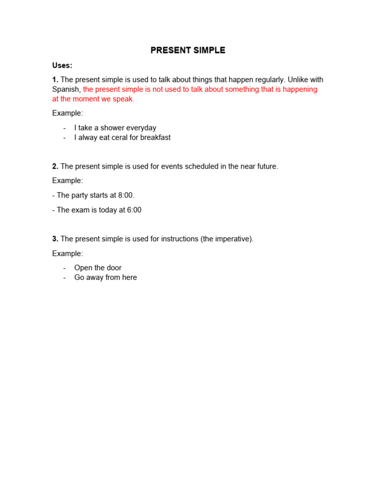 Present Simple | PDF