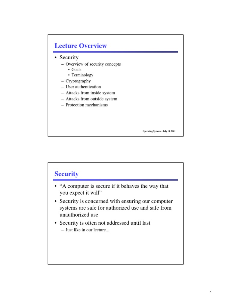 Computer Security Concepts Overview | PDF | Key (Cryptography ...