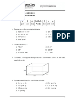 Grandezas e Medidas - Volume, Capacidade e Massa - EXERCÍCIOS I