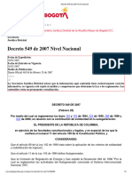 Decreto 549 de 2007 Nivel Nacional