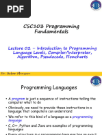 Lec 2 - Programming Language, Algortihm, Pseudocode, Flow Chart