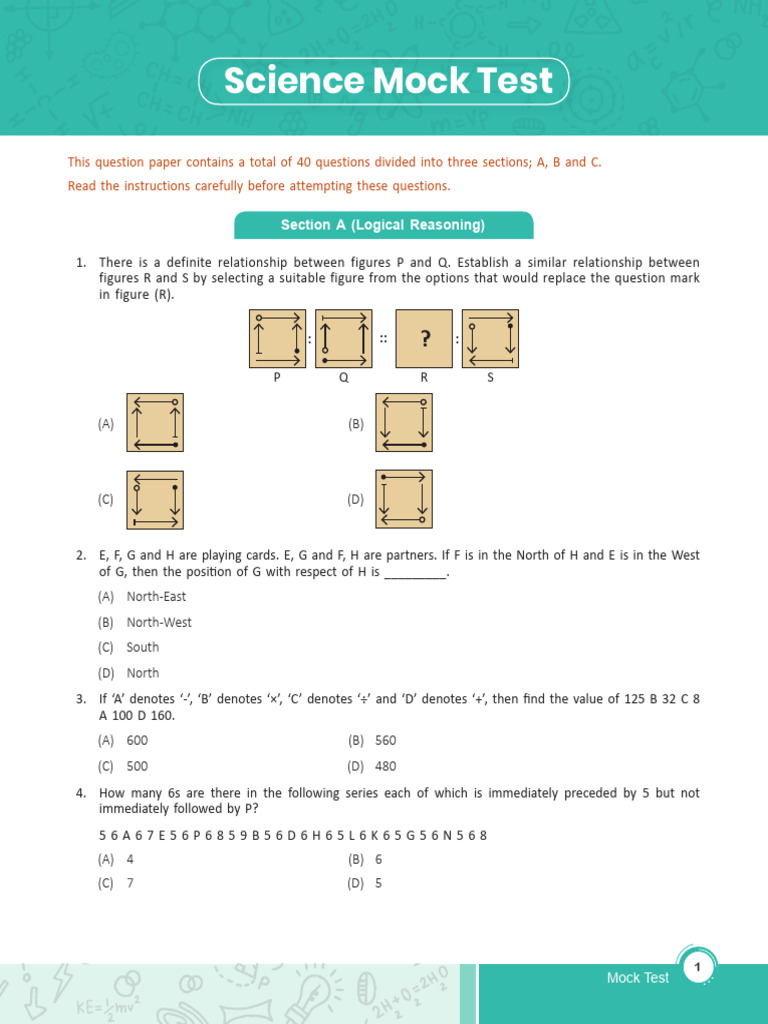 Sainik School Class 6 Mock Test