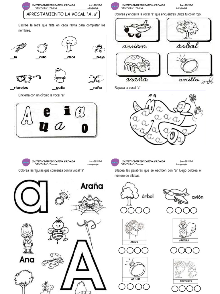 Actividades de Aprestamiento Vocal "A" | PDF | Poesía