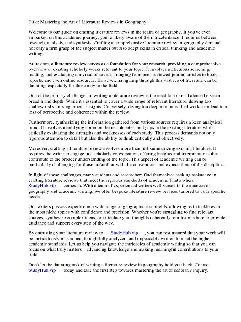 Literature Review Geography Example PDF Geography Cartography