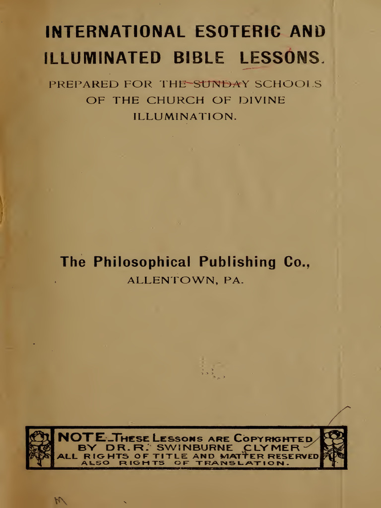 1910 Clymer Esoteric Bible Lessons | PDF | Repentance | Jesus