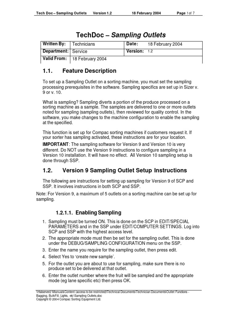 Sampling Outlets | PDF | Page Layout | Sampling (Statistics)