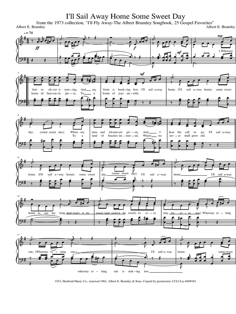 Ill Sail Away Home Some Sweet Day | PDF | Songs Written