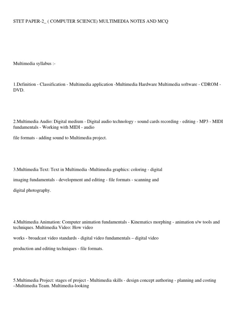 Multimedia note and mcq by sir pdf multimedia data compression