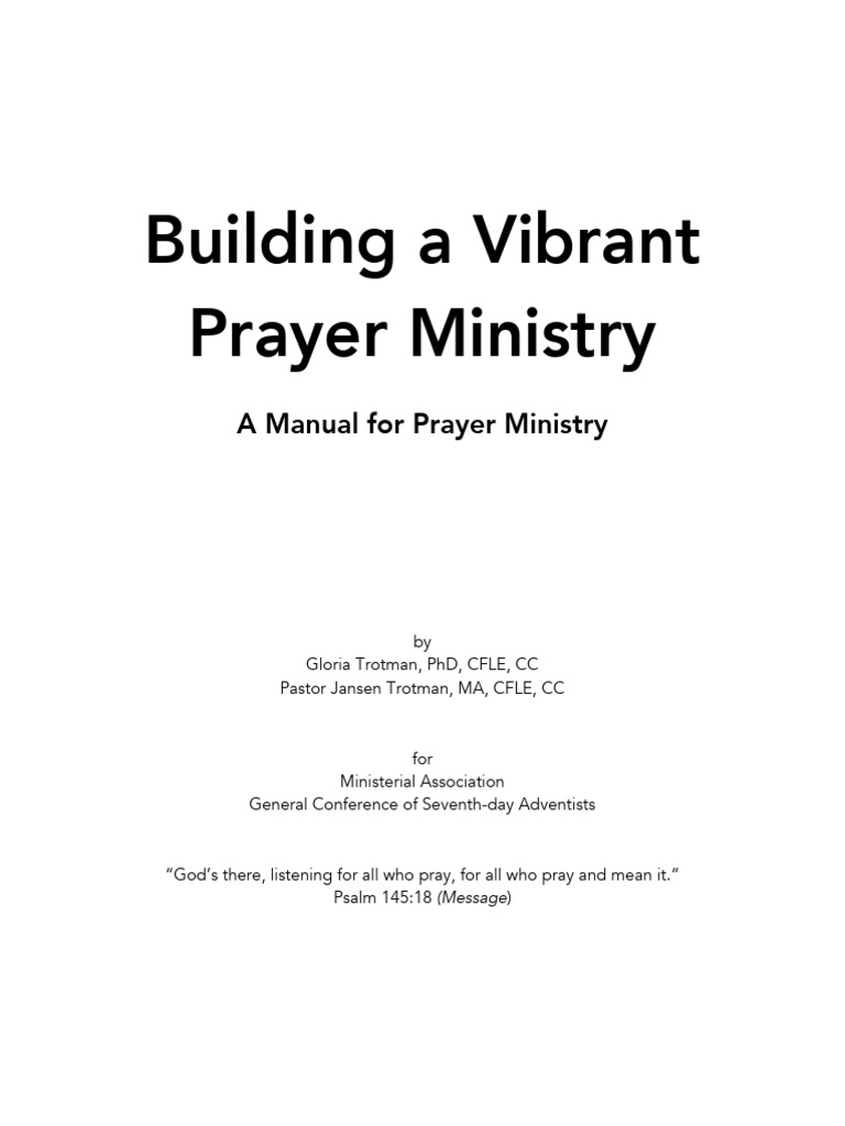 Prayer Ministry Manual Gloria Trotman Final Download Free Pdf