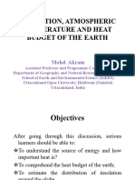 Insolation, Atmospheric Temperature and Heat Budget of The Earth