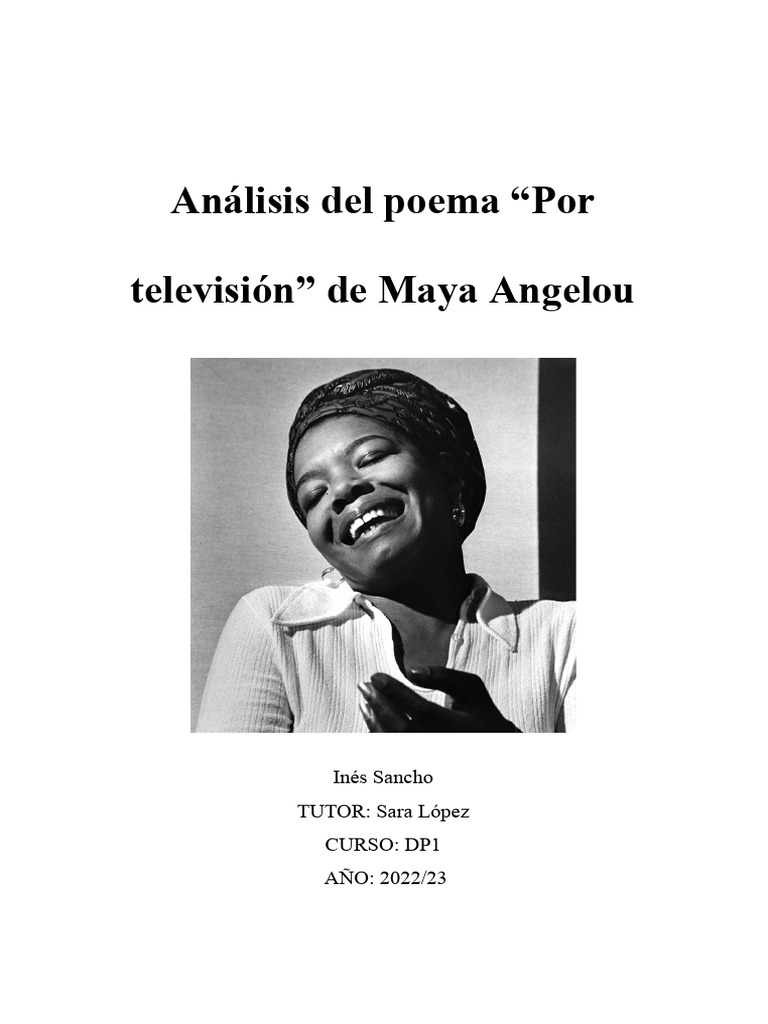 An lisis del poema por televisi n de maya angelou pdf maya angelou