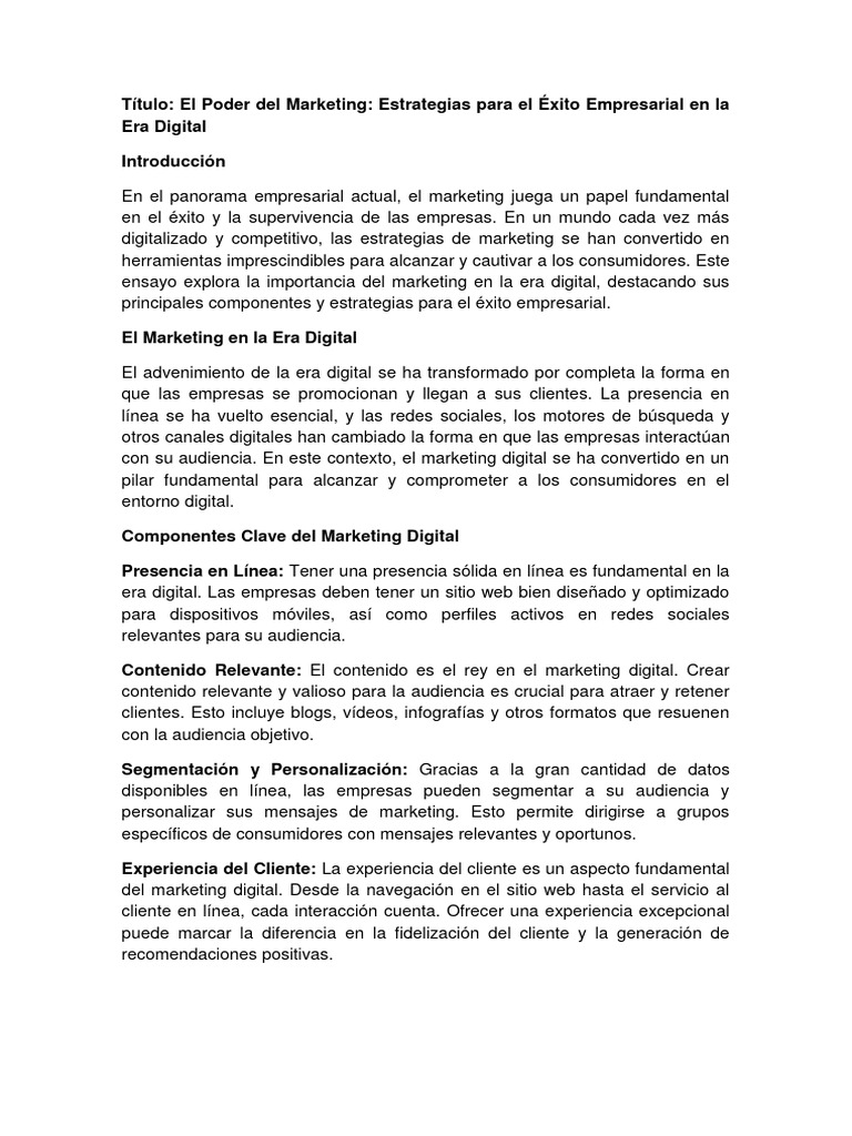 Estrategias de Marketing en la Era Digital | PDF | Publicidad digital ...