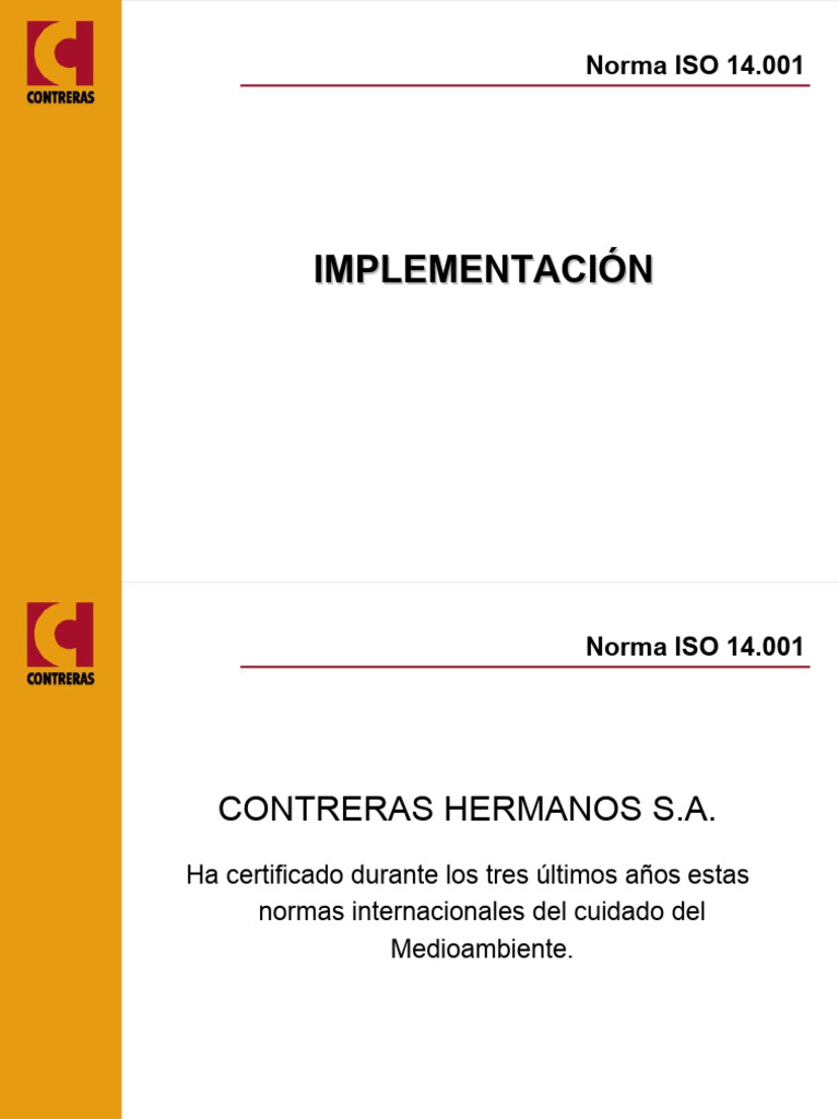 Implementación de la Norma ISO 14.001 | PDF | Entorno natural ...