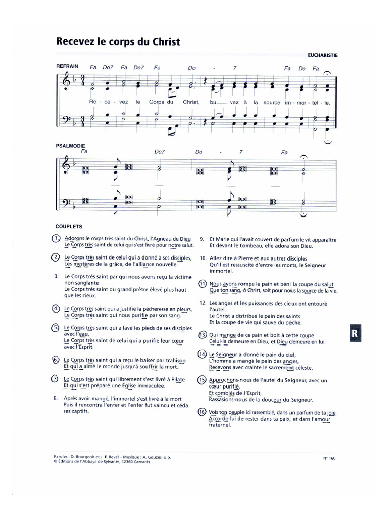 Recevez Le Corps Du Christ Pdf