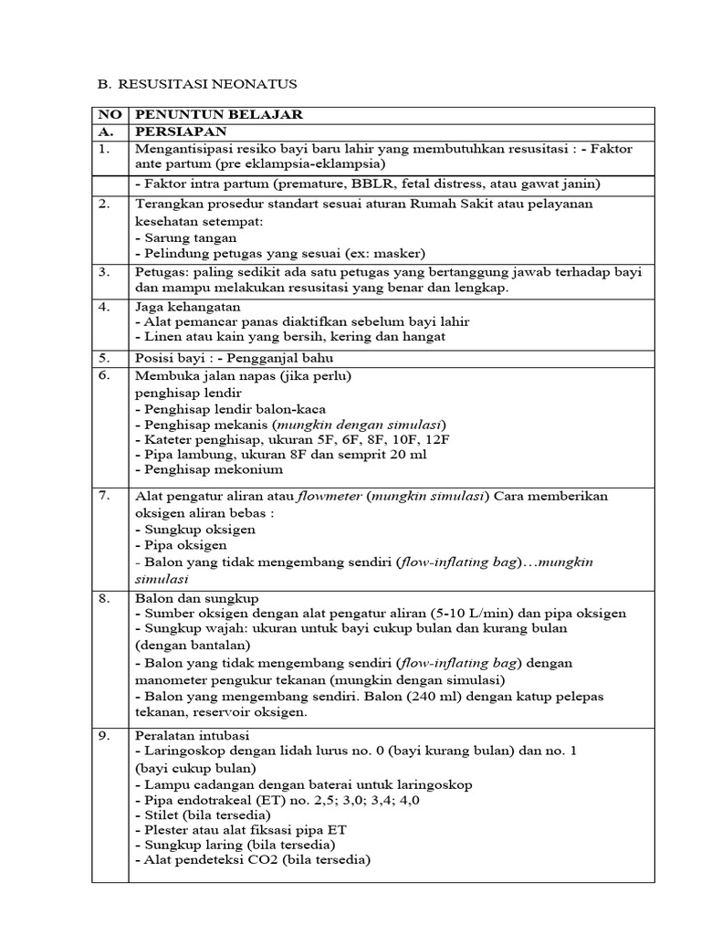 Bagi PEMERIKSAAN APGAR SCORE DAN RESUSITASI NEONATUS (Perbaiki) | PDF