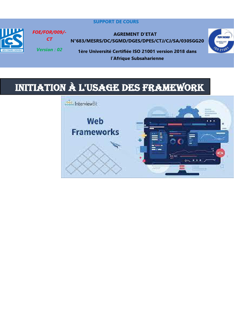 Initiation aux Frameworks Web | PDF | Infrastructure logicielle | Internet