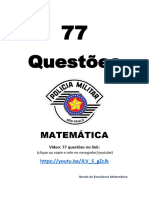 77 Questões de Matemática para o Concurso de Soldado PM de 2 Classe Da Polícia Militar Do Estado de São Paulo
