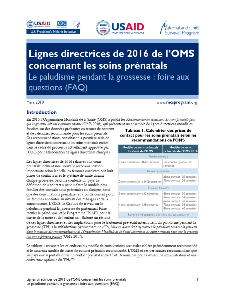 Nouveau Partogramme OMS 2024 et CPN | PDF | Grossesse | Paludisme