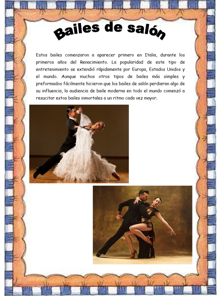 Tipos de Bailes de Salón y Ejemplos | PDF | Bailes | Baile de salón