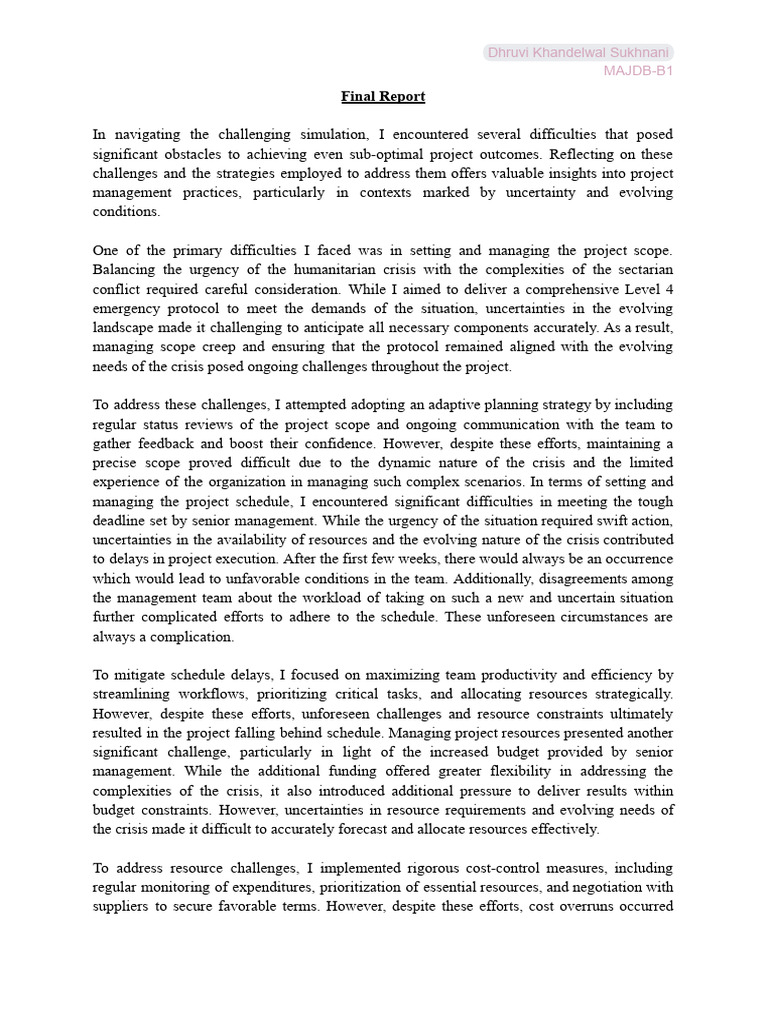 Managing Challenges in Crisis Projects | PDF | Project Management ...