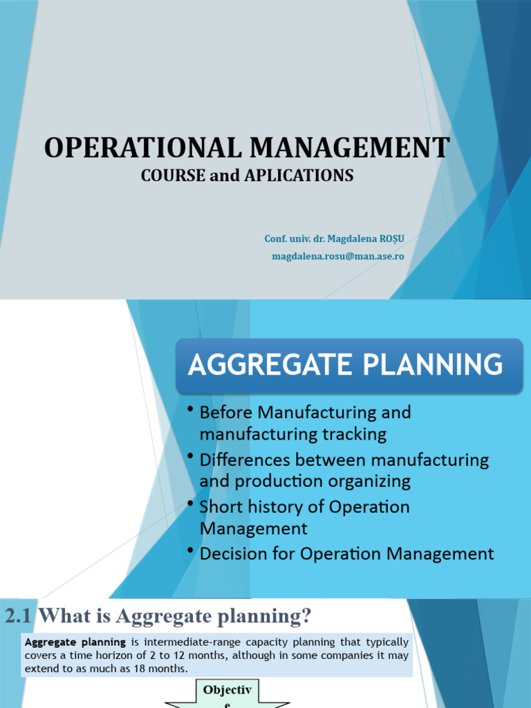 Aggregate Planning in Operations Management | PDF