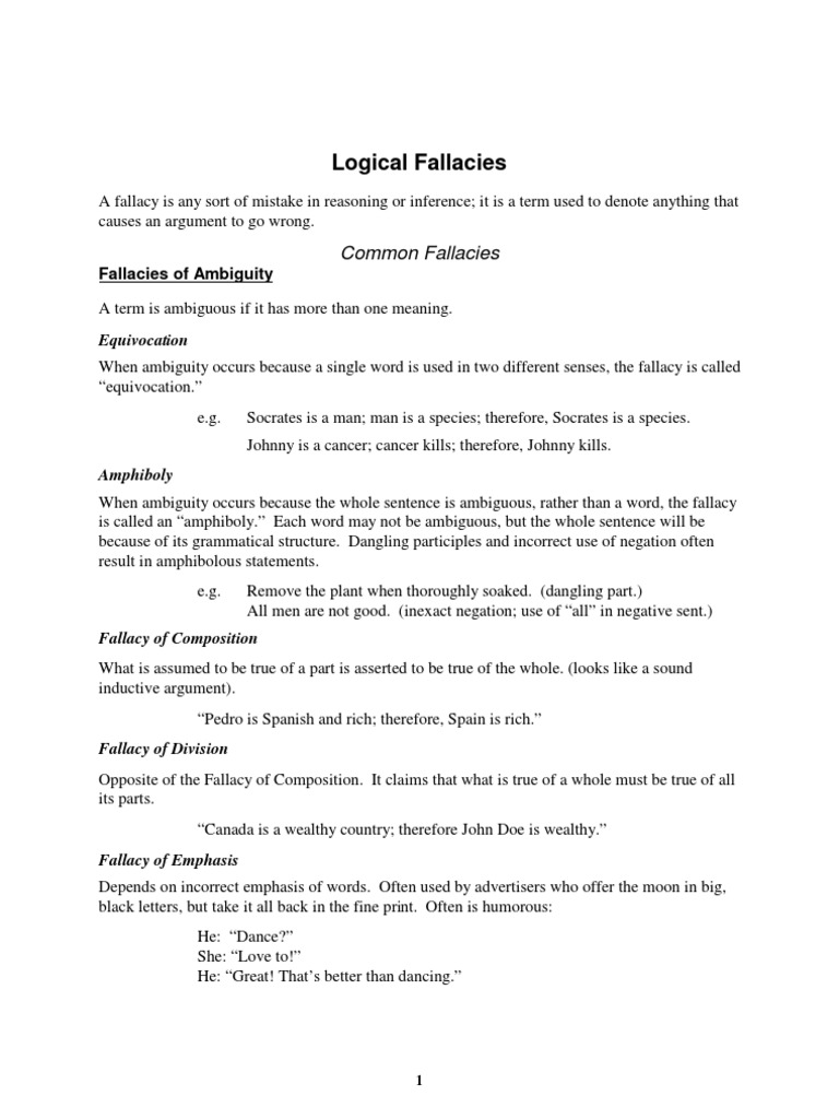 Examples of logical fallacies 2021 picture