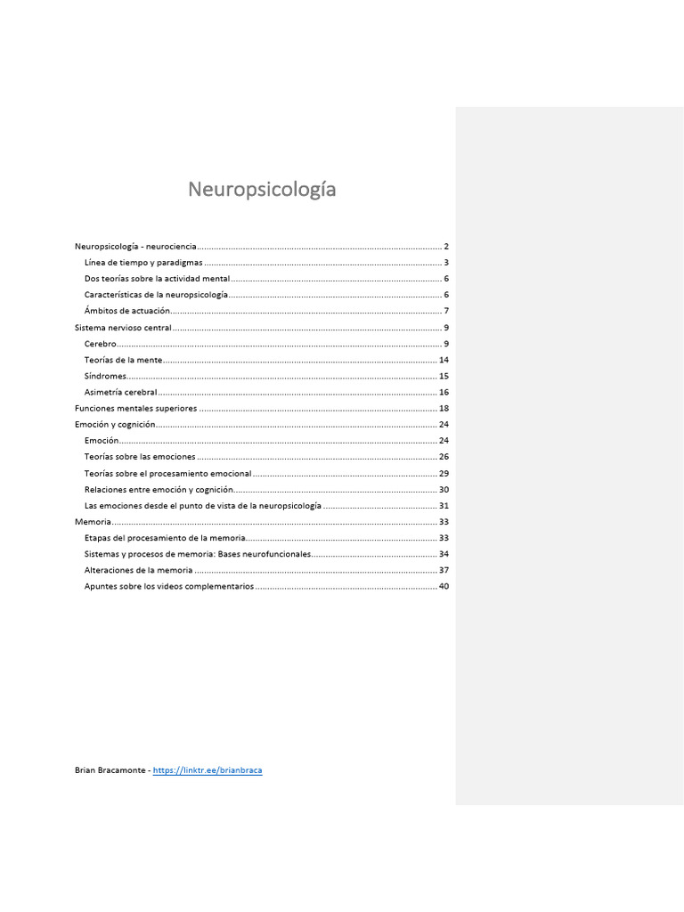 Resumen Neuropsicología - Primer Parcial PDF | PDF | Hemisferio ...