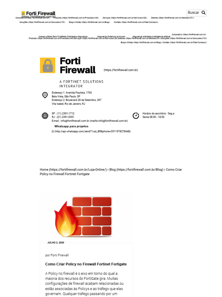 Criando Policies no Firewall Fortinet | PDF | Endereço de IP | Porta ...